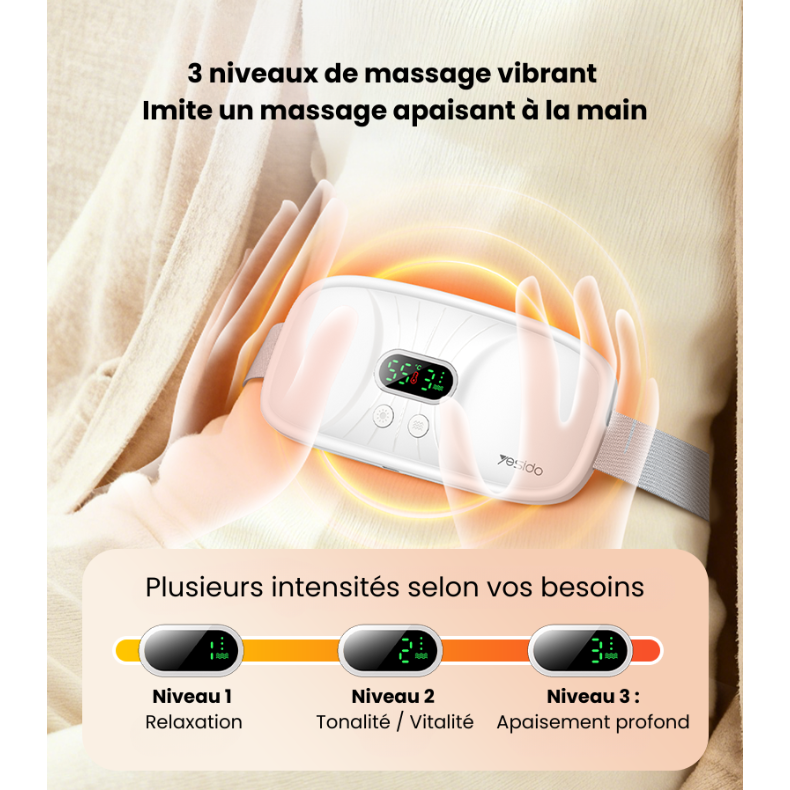 3 niveaux de massage vibrant, imite un massage apaisant à la main