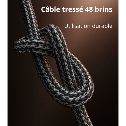 Câble tressé 48 brins, utilisation durable