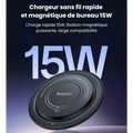Chargeur sans fil rapide et magnétique de bureau 15W
