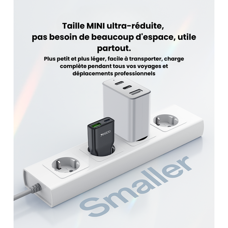 Taille MINI ultra-réduite, chargeur compact