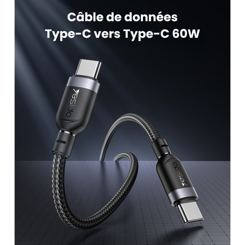 Câble de données Type-C vers Type-C 60W