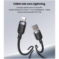 Câble Usb vers Lightning, charge rapide sans surchauffe
