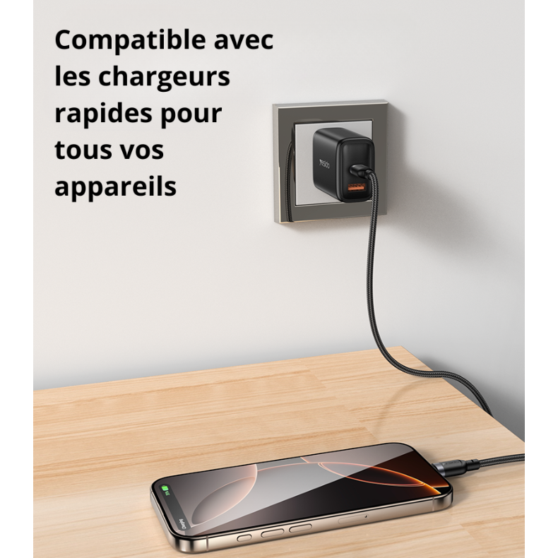 Compatible avec les chargeurs rapides pour tous vos appareils