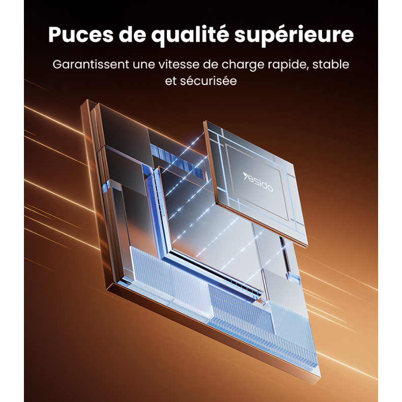 Puces de qualité supérieure, charge rapide stable et sécurisée