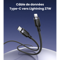 Câble de données Type-C vers Lightning 27W
