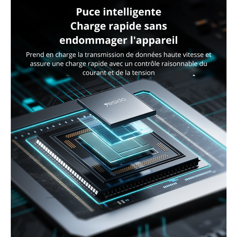 Puce intelligente, charge rapide sans endommager l'appareil