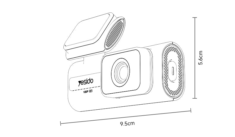 Dashcam voiture Full HD 1080P avec écran intégré et WiFi