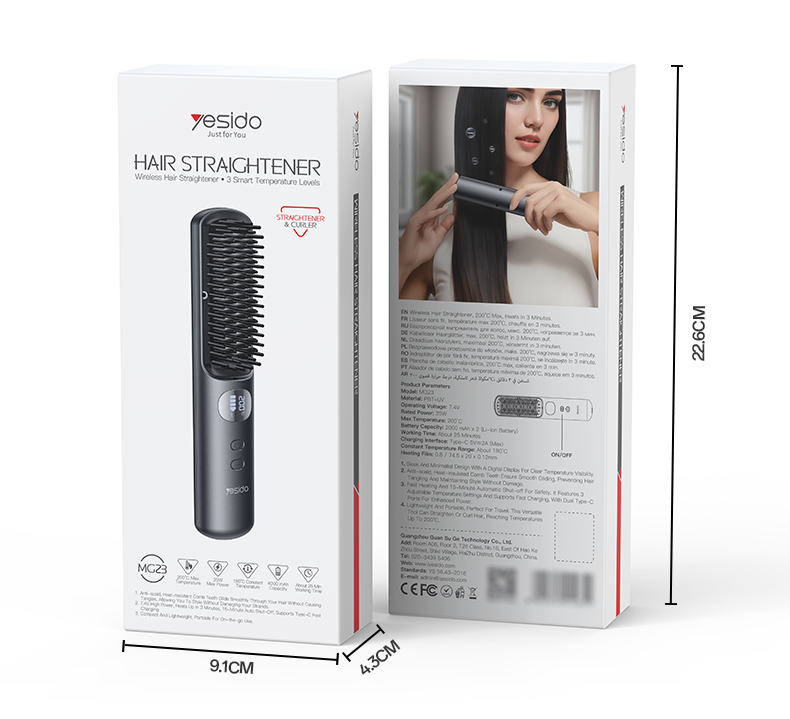 Brosse Lissante Sans Fil Rechargeable