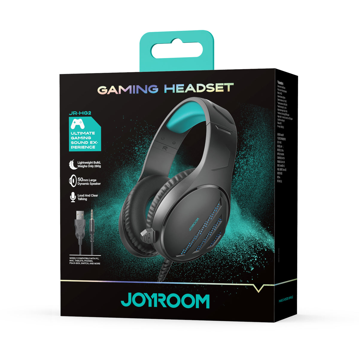 Casque Gaming Filaire LED Bleu — 50mm, Micro Intégré, Multi-Plateformes