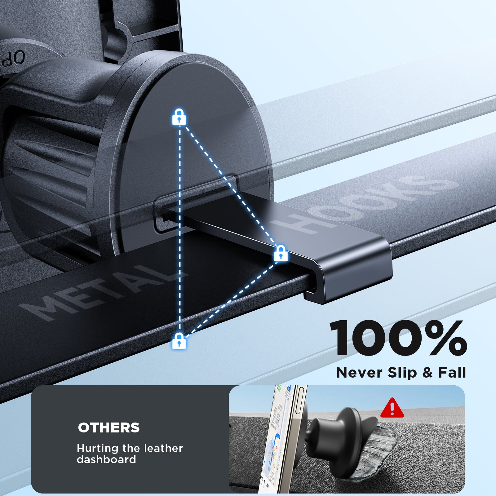 Support téléphone fixation grille d'aération – vue 4