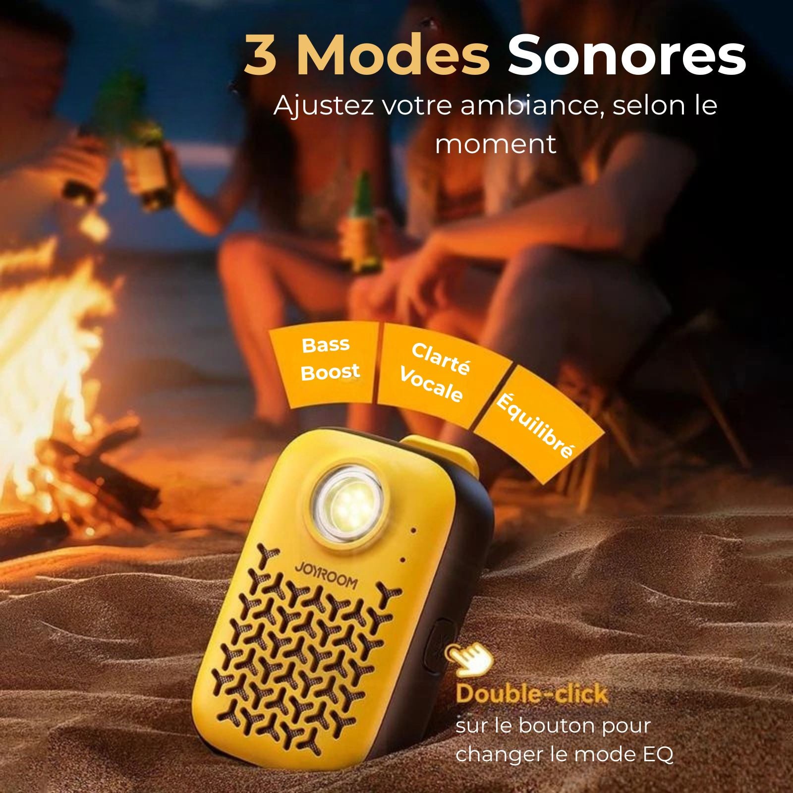 Mini Haut-Parleur Portable Bluetooth – IP67, LED, 3 Modes Sonores