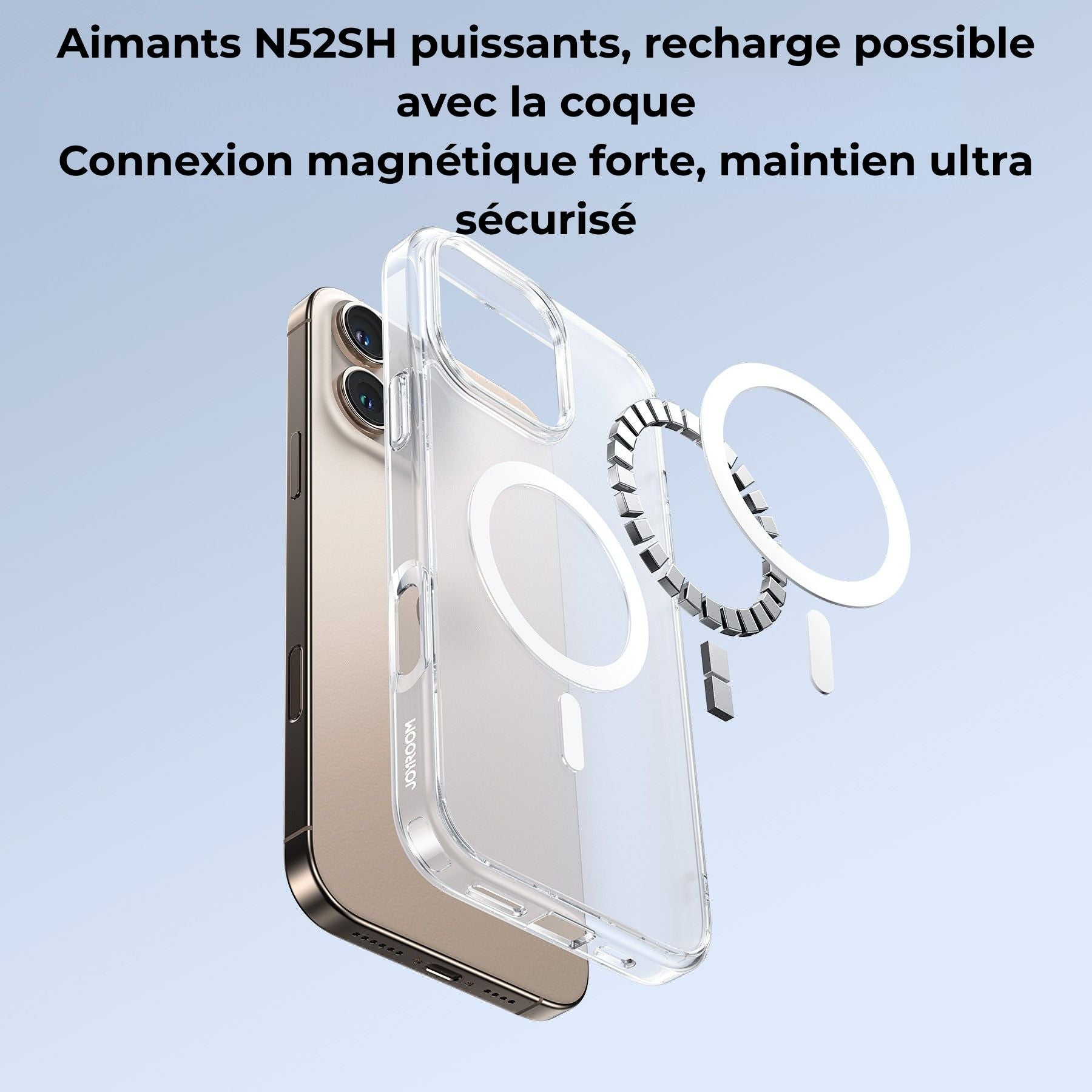 Coque Magnétique Transparente Anti-Choc iPhone 17