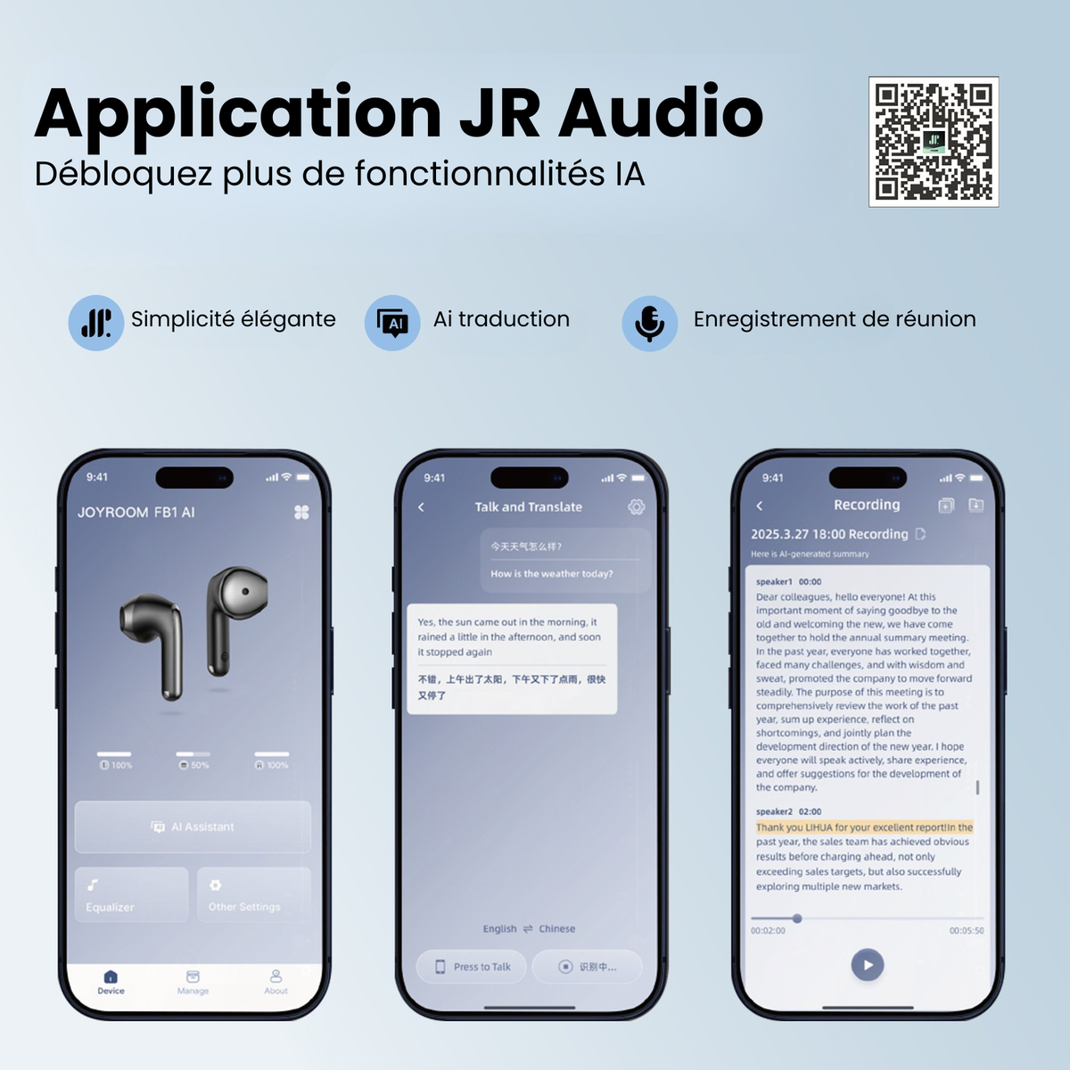 Écouteurs Traducteurs IA – Bluetooth 6.0, ANC & Appels Cristallins