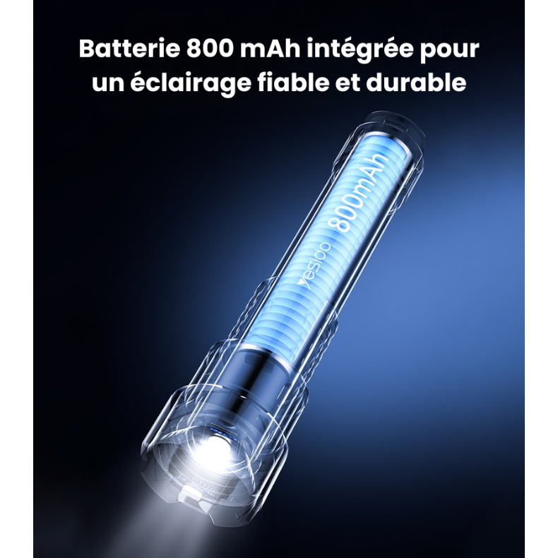 Lampe torche LED tactique zoom télescopique 220 lumens