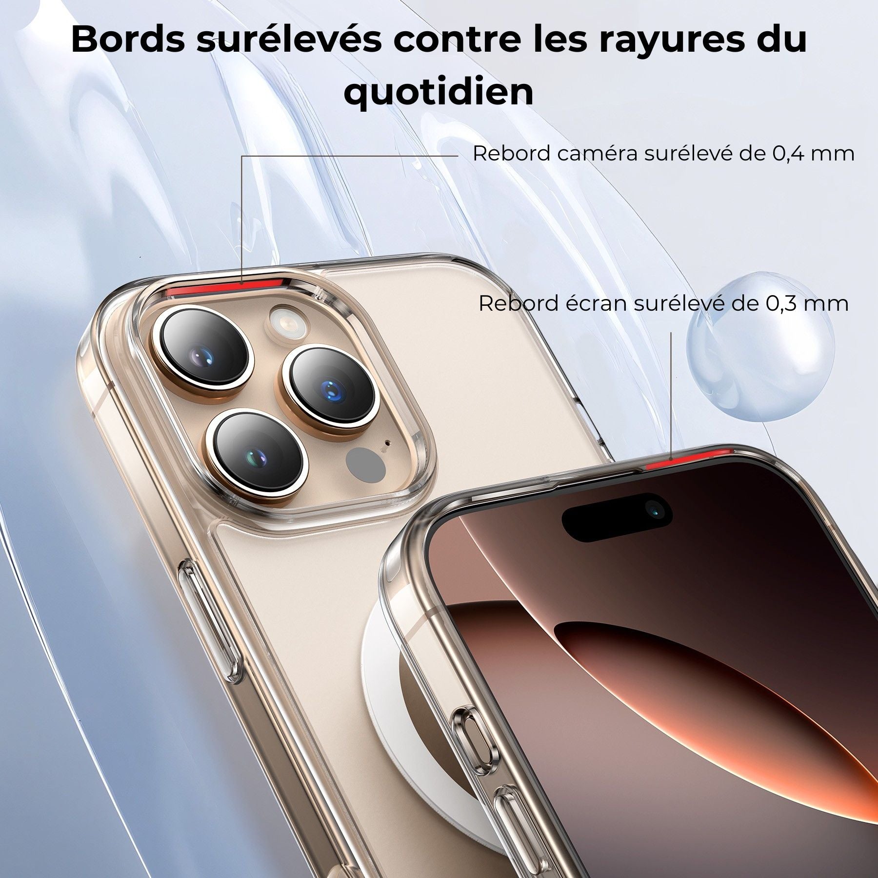 Coque Magnétique Transparente Anti-Choc iPhone 17