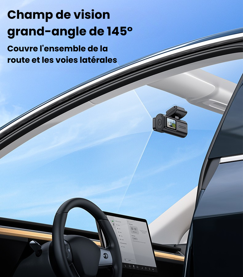 Dashcam voiture Full HD 1080P avec écran intégré et WiFi