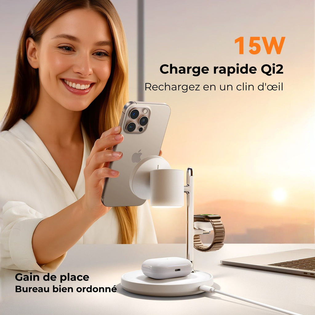 Station de charge Induction Qi2 (4-en-1)