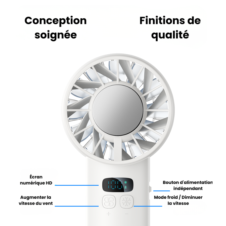 Mini Ventilateur Portable 2-en-1 — Refroidissement Semi-Conducteur