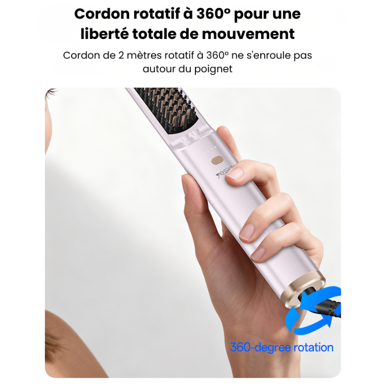 Brosse lissante  à ions négatifs