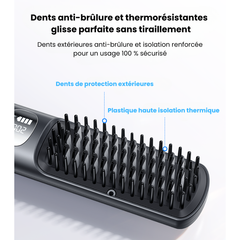 Brosse Lissante Sans Fil Rechargeable