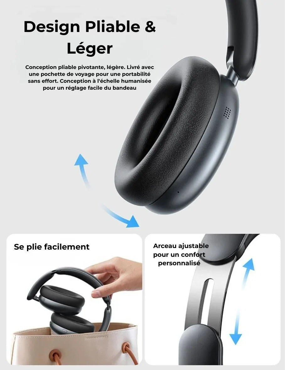 Casque sans fil avec réduction de bruit hybride ANC – vue 6