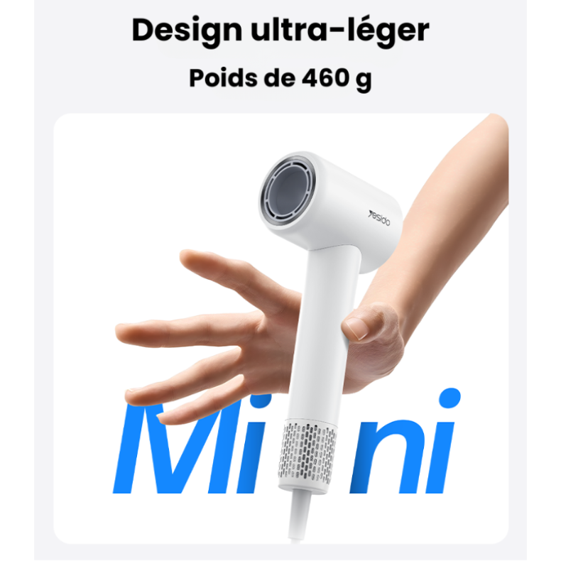 Sèche-cheveux ionique  – Moteur brushless 100 000 tr/min