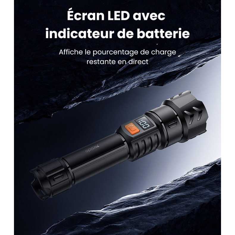 Lampe torche LED tactique zoom télescopique 220 lumens
