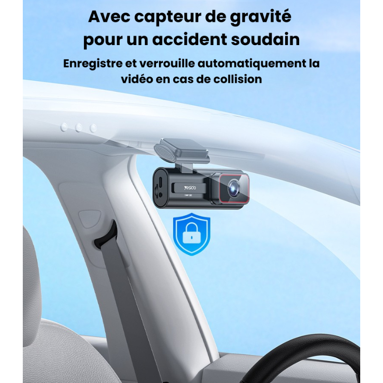 Dashcam voiture Full HD 1080P avec écran intégré et WiFi