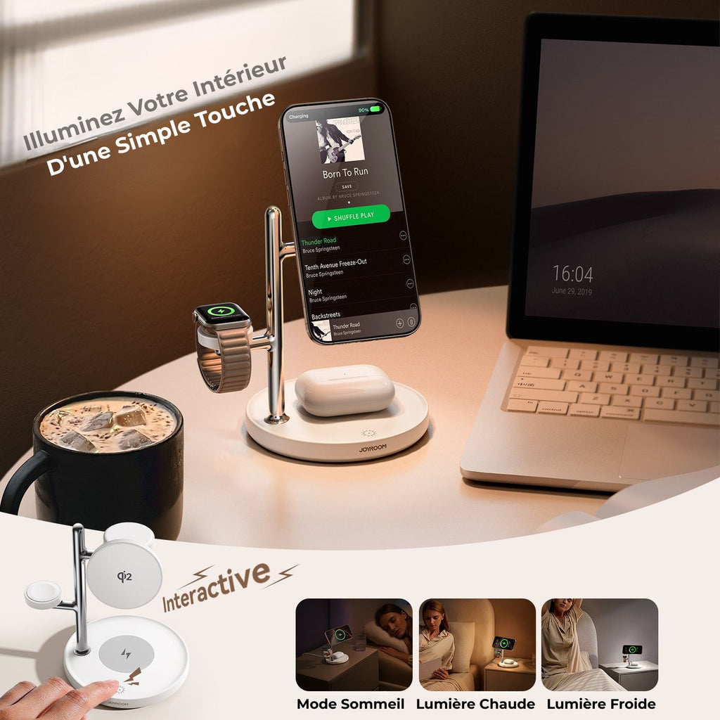 Station de charge Induction Qi2 (4-en-1)