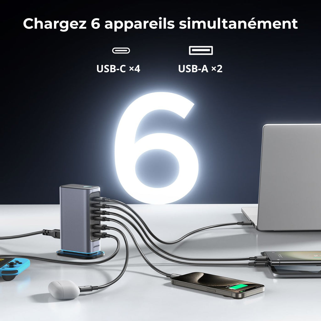 Station de charge 6-en-1 – Technologie GaN 65 W – vue 2