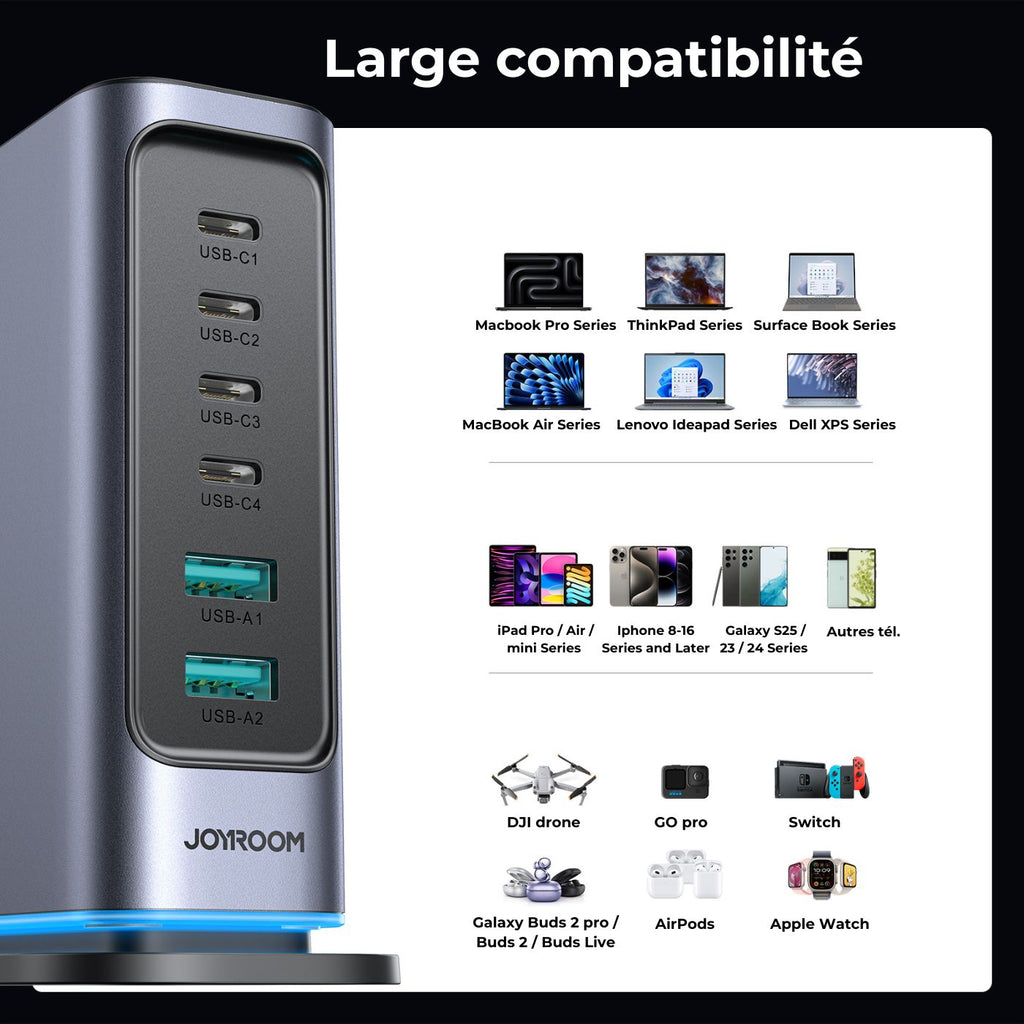 Station de charge 6-en-1 – Technologie GaN 65 W – vue 5