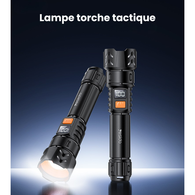 Lampe torche LED tactique zoom télescopique 220 lumens