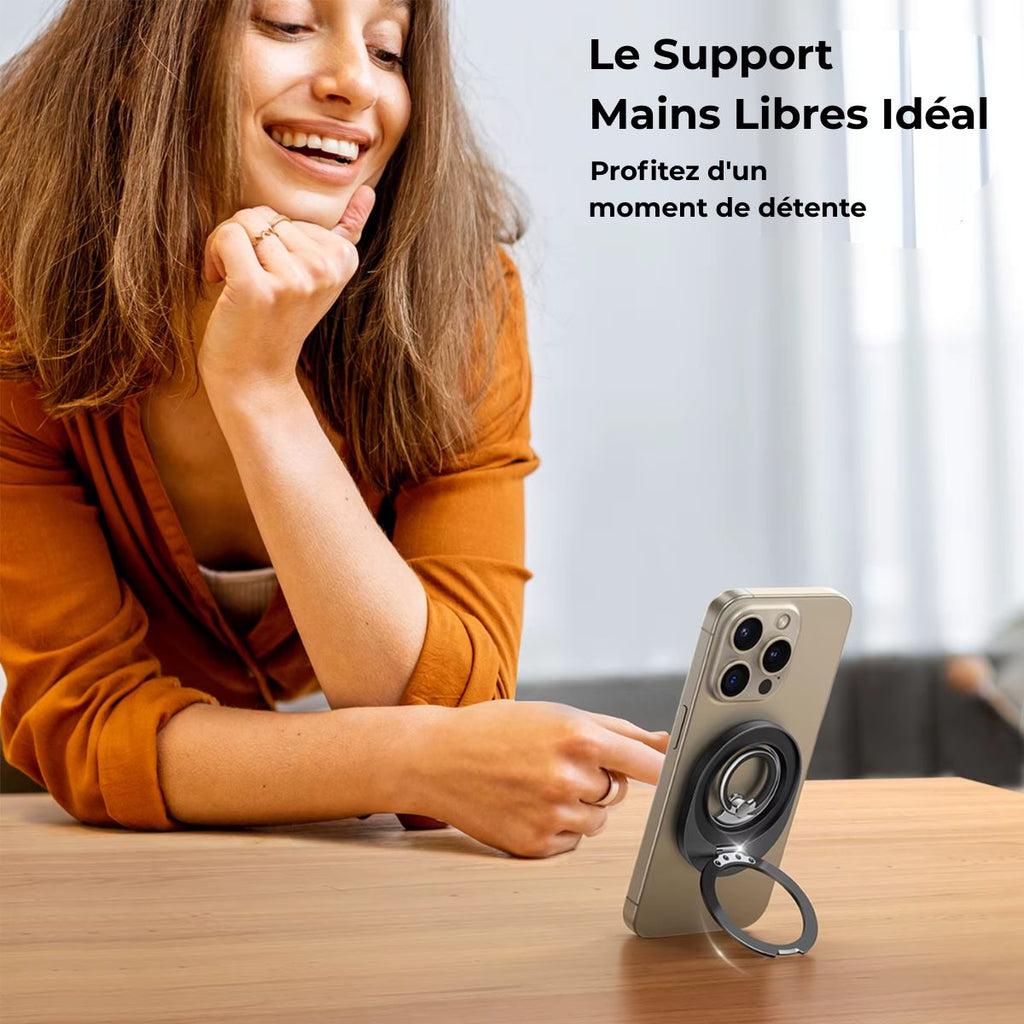 Support de téléphone magnétique avec anneau rotatif