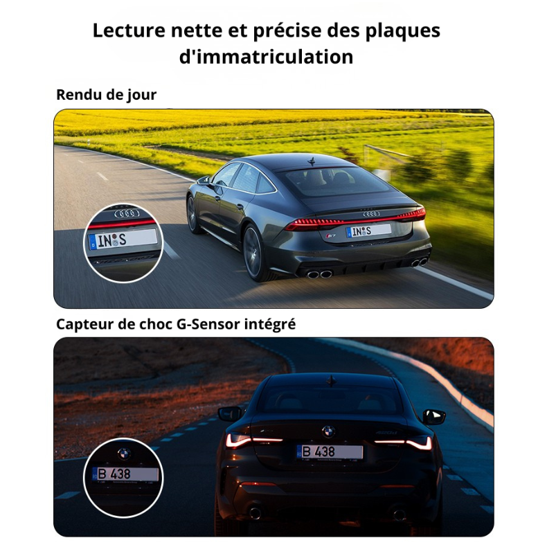 Dashcam voiture Full HD 1080P avec écran intégré et WiFi