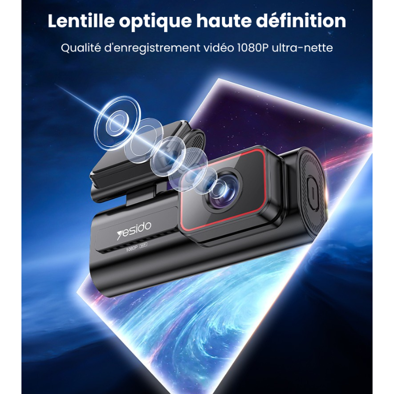 Dashcam voiture Full HD 1080P avec écran intégré et WiFi