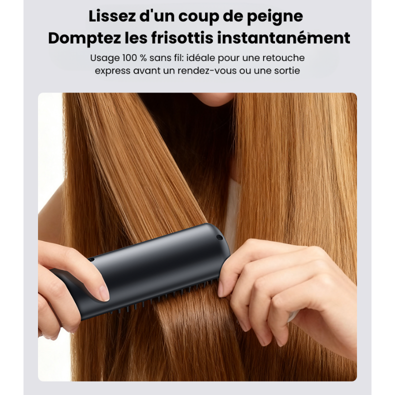 Brosse Lissante Sans Fil Rechargeable