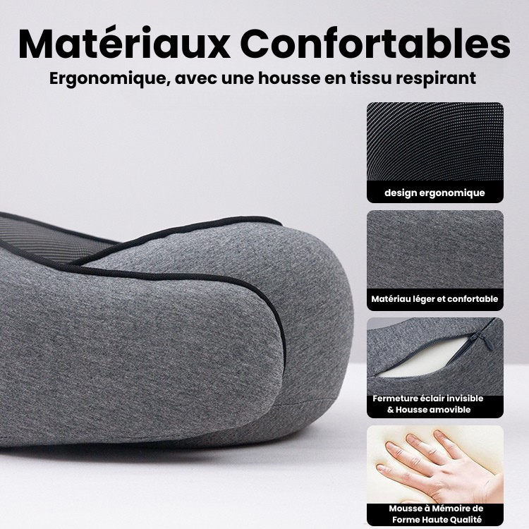 Coussin Voyage Ergonomique (Pack complet : Masque de nuit + bouchon d'oreille )