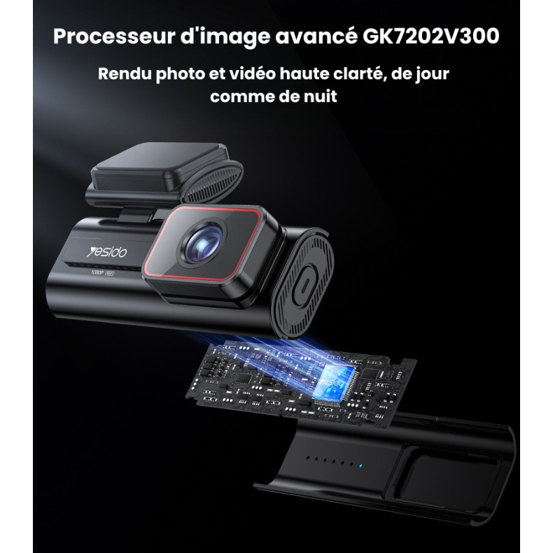 Dashcam voiture Full HD 1080P avec écran intégré et WiFi