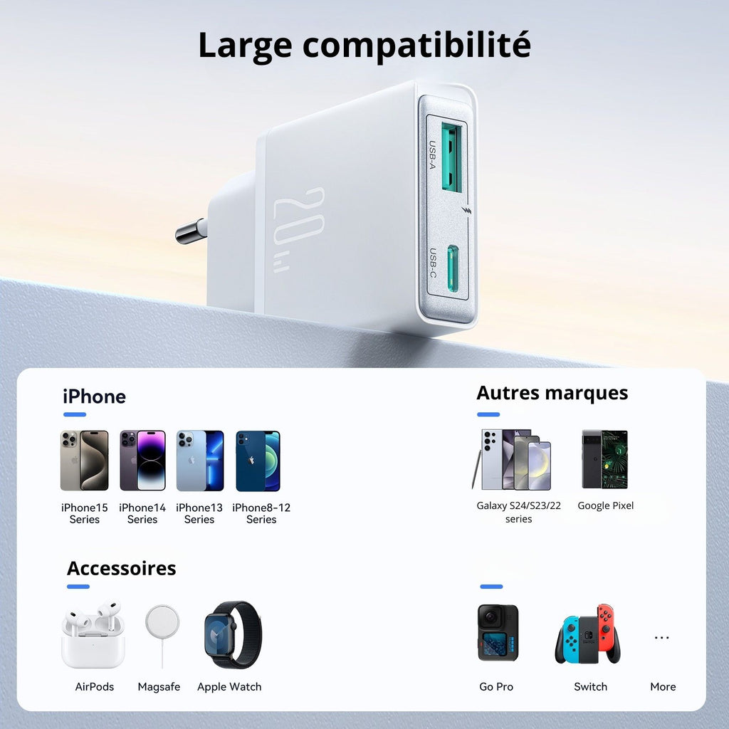 Chargeur mural ultrafin 20 W – vue 7