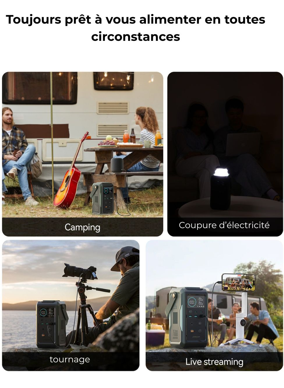 Batterie externe 75 000 mAh – 100 W – Multi-ports – Lampe et SOS – vue 9