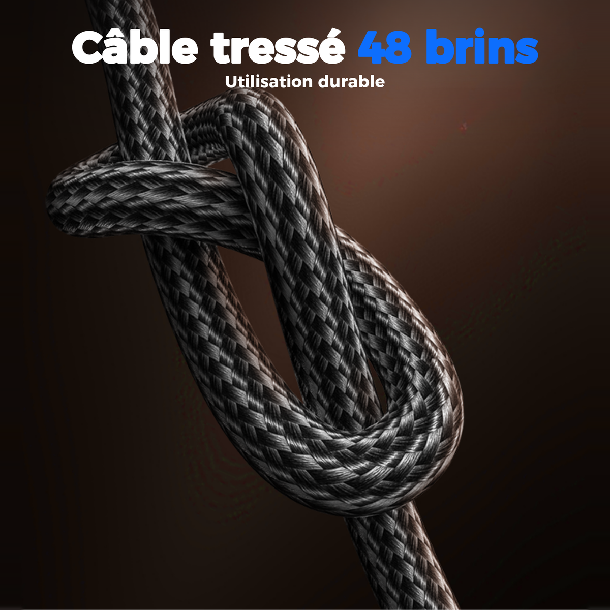 Câble tressé 48 brins pour une utilisation durable