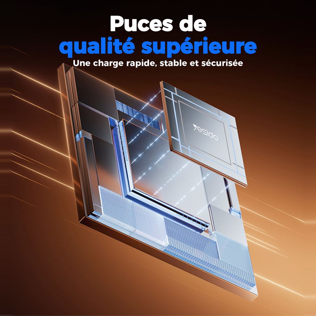 Puces de qualité supérieure pour une charge rapide, stable et sécurisée