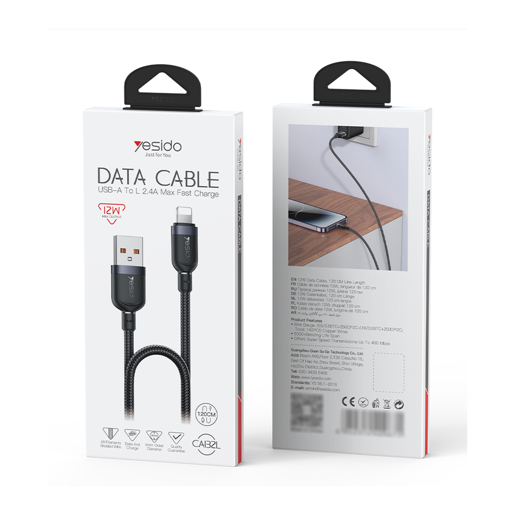Boîte du câble tressé USB-A vers Lightning 12W