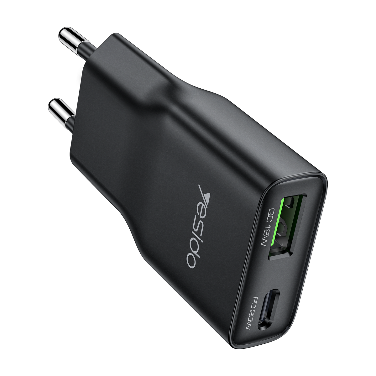Photo produit du chargeur mural ultra-fin 20W Black Edition noir mat