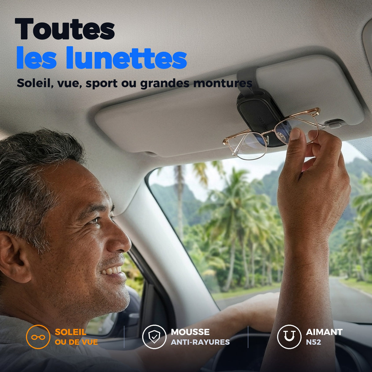 Clip compatible avec les lunettes de vue et de soleil