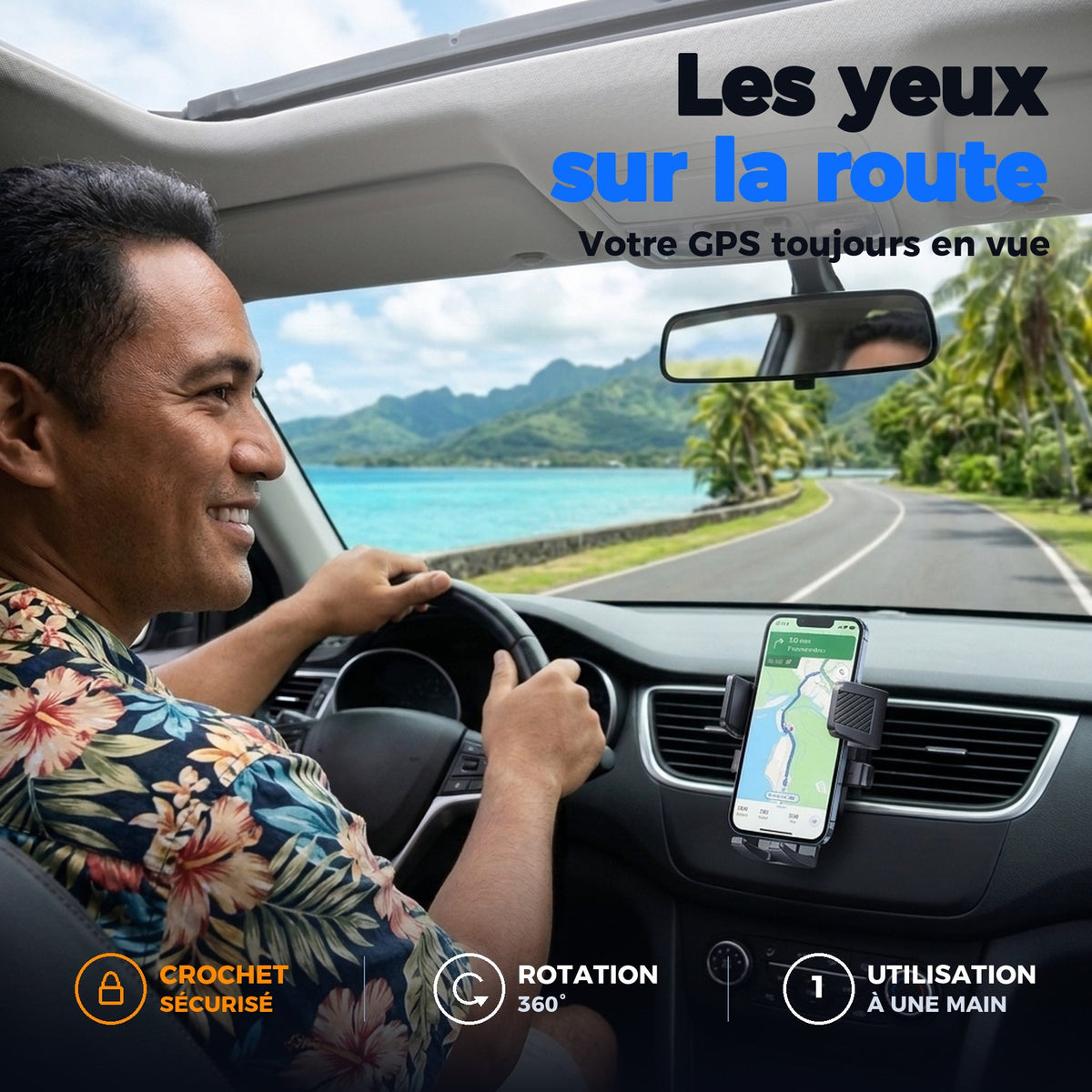 Conducteur polynésien avec le support grille d'aération