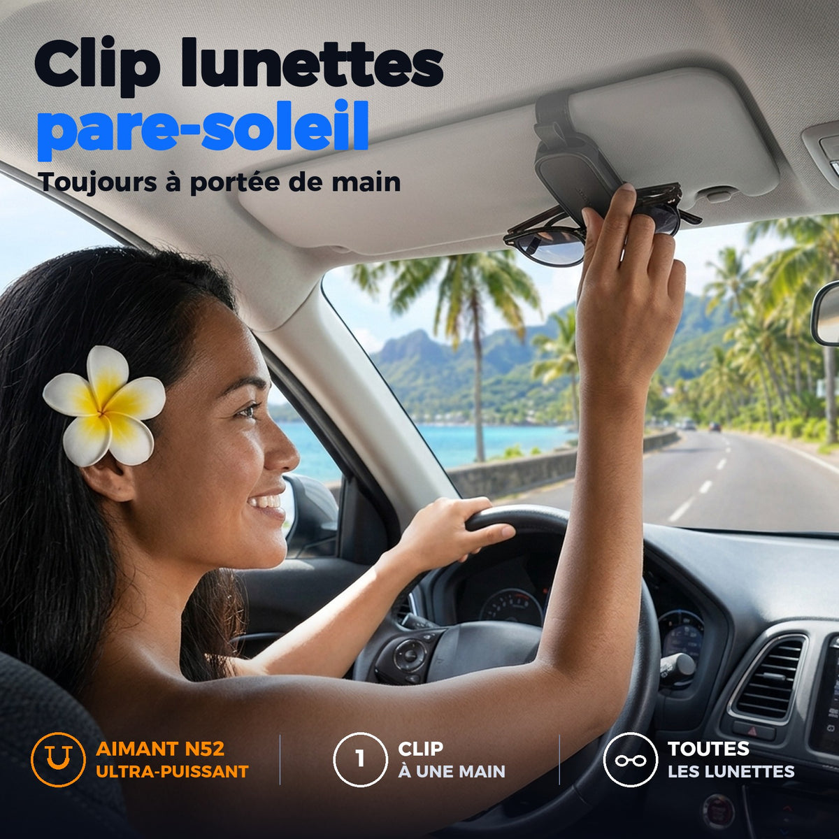 Clip lunettes pare-soleil