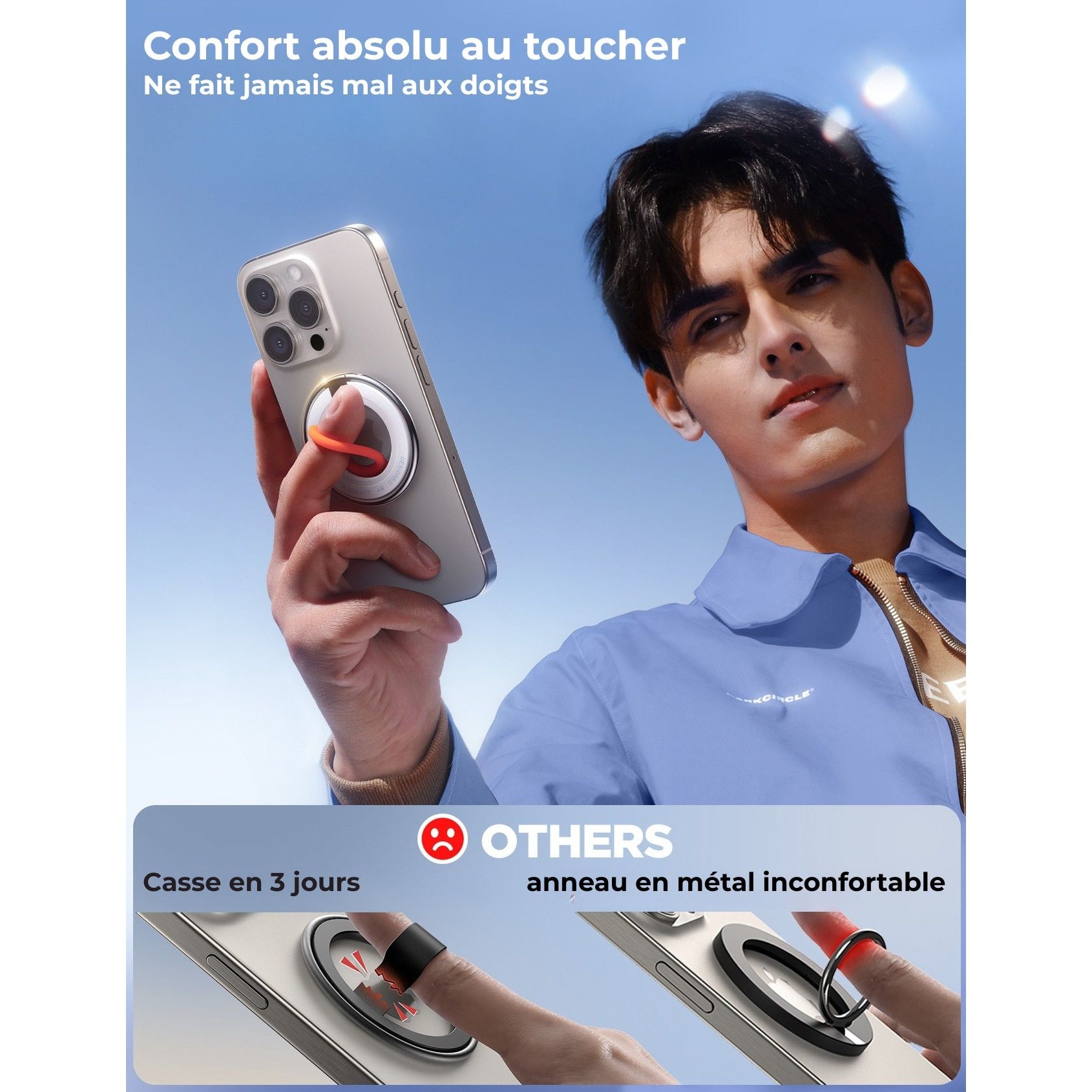 Support téléphone anneau magnétique – vue 3