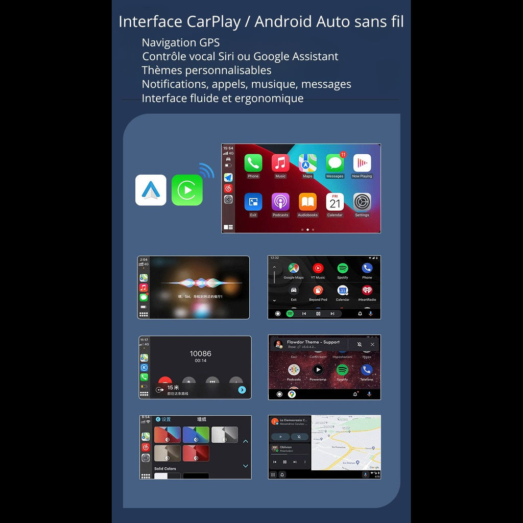 Émetteur Apple CarPlay / Android Auto Sans Fil